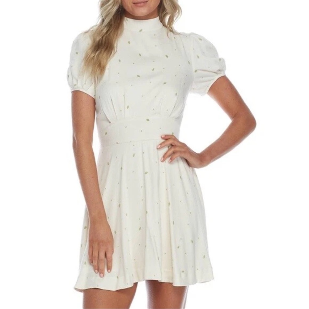 Free People Abbie Printed Mini Dress in Ivory Reversible Size 4